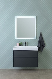 Aquanet Мебель для ванной Бруклин 70 подвесная черная матовая – фотография-3