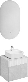 Акватон Мебель для ванной Марбл 60 Одри Soft подвесная слэйт/белая матовая – фотография-1