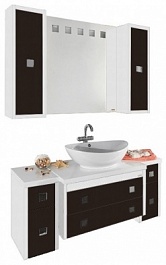 Водолей Мебель для ванной "Сильвия S-40 75" венге/белый – фотография-1