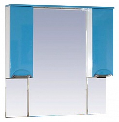 Misty Зеркальный шкаф Жасмин 105 голубой, эмаль – фотография-1