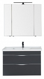 Aquanet Мебель для ванной "Эвора 100" серый антрацит – фотография-7