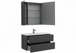 Aquanet Мебель для ванной Алвита 100 серый антрацит – фотография-2