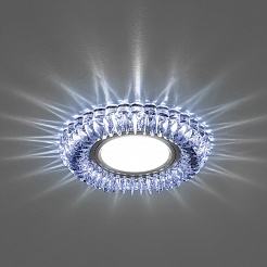 Feron Светильник встраиваемый CD904 с синей LED-подсветкой прозрачный – фотография-2
