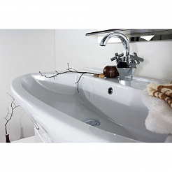 Водолей Мебель для ванной "Альфа 90" белая с б/к – фотография-3