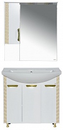 Misty Мебель для ванной Престиж 80 L белая/золотая патина – фотография-1