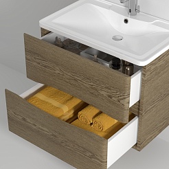 Водолей Мебель для ванной Adel 90 подвесная дуб крымский коричневый – фотография-3
