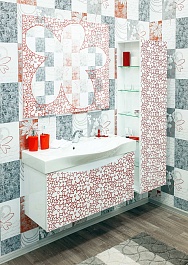 Sanflor Мебель для ванной Санфлор 100 белая/патина красная – фотография-3