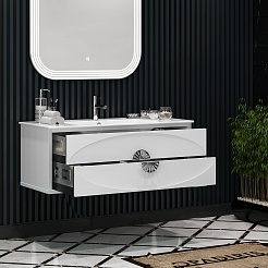 Opadiris Мебель для ванной Ибица 120 подвесная белая/хром – фотография-7