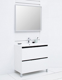 De Aqua Мебель для ванной Ариетта 90, зеркало Алюминиум – фотография-5
