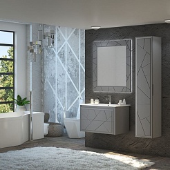  Мебель для ванной Луиджи 90 серый матовый – фотография-7