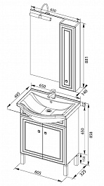 Aquanet Мебель для ванной "Стайл 65" с дверцами (161297) – фотография-5