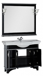 Aquanet Мебель для ванной Валенса 110 черный краколет/серебро (180450) – фотография-2