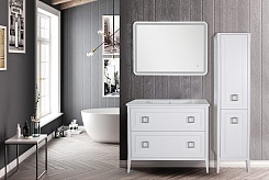 ASB-Woodline Мебель для ванной Рома 100Н белая – фотография-11