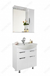 Водолей Зеркальный шкаф Лира 75 R белый – фотография-3