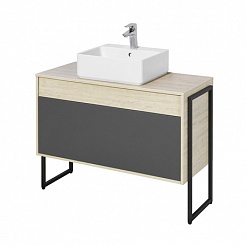 Акватон Мебель для ванной Лофт Урбан 100 графит\орегон, GEOMETRY 45 – фотография-8