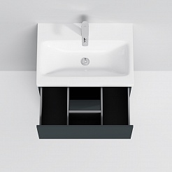 Am.Pm Мебель для ванной Gem 60 графит матовый, напольная, с 2 ящиками – фотография-6