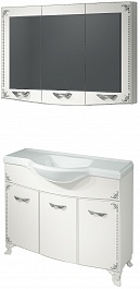 Какса-а Мебель для ванной Классик-Д 120 белый/серебро – фотография-1