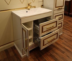 Opadiris Мебель для ванной "Оникс 80" золотая патина – фотография-2