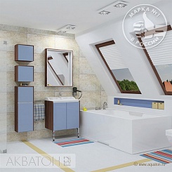 Акватон Мебель для ванной "Фабиа 65 М" голубой/ясень – фотография-6