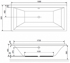 Am.Pm Панель фронтальная для ванны Admire 190x90 – фотография-3