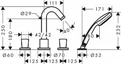 Hansgrohe Смеситель Logis 71314000 на борт ванны – фотография-2