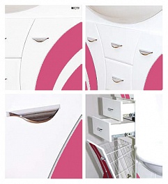 Misty Мебель для ванной Каролина 80 R розовое стекло – фотография-3