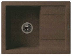 Florentina Мойка гранитная Липси 660 с углубленным крылом коричневый – фотография-1