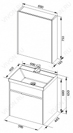 Aquanet Мебель для ванной "Латина 60" 1 ящик (180120) – фотография-7