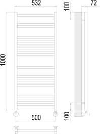 Terminus Полотенцесушитель водяной Аврора П20 500x1000 хром – фотография-3