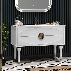 Opadiris Мебель для ванной Ибица 120 белая/золото – фотография-4