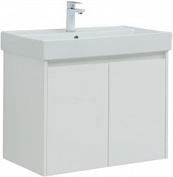 Aquanet Мебель для ванной Nova Lite 75 2 дверцы подвесная белая глянцевая – фотография-4