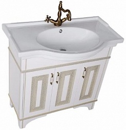 Aquanet Мебель для ванной Валенса 90 белый краколет/золото (182822) – фотография-6