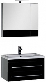 Aquanet Мебель для ванной Верона 75 черная подвесная (231033) – фотография-1