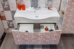Sanflor Мебель для ванной Санфлор 100 белая/патина красная – фотография-5