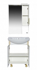 Misty Мебель для ванной Престиж 70 R белая/золотая патина – фотография-9