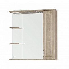 Style Line Зеркальный шкаф Олеандр-2 800/С, Люкс, карпатская ель – фотография-2