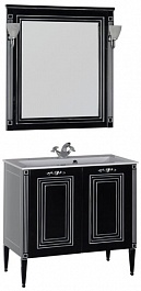 Aquanet Мебель для ванной Паола 90 черная/патина серебро (182134) – фотография-1