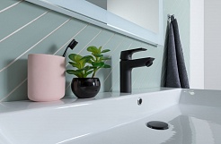 Aquanet Мебель для ванной Бруклин 100 подвесная черная матовая – фотография-16