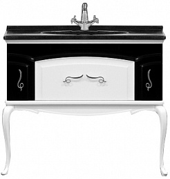 Misty Тумба с раковиной Флоренция 100 бело-черная – фотография-1