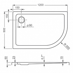 Roltechnik Душевой поддон "FLAT ASYM (R)" – фотография-2