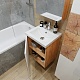Бриклаер Мебель для ванной Форест 50 подвесная белый/дуб золотой – картинка-23