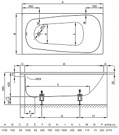 Bette Стальная ванна Form 3710 AD Plus – фотография-4