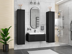 Brevita Мебель для ванной Savoy 90 подвесная черная матовая – фотография-2