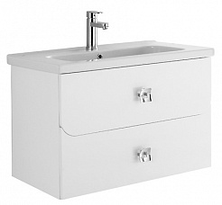 Водолей Мебель для ванной "Арнелла 80" белая, ящики – фотография-3