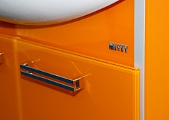 Misty Тумба с раковиной Джулия 120 прямая оранжевая – фотография-5