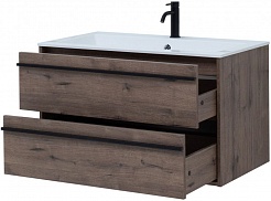 Aquanet Мебель для ванной Lino 90 подвесная дуб веллингтон – фотография-9