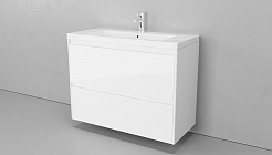 Velvex Мебель для ванной подвесная Klaufs 100 белая, 2 ящика – фотография-10