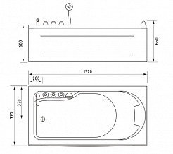 Gemy Акриловая ванна G9006-1.7 B L – фотография-3