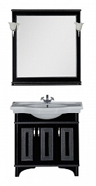 Aquanet Мебель для ванной Валенса 90 черный краколет/серебро (180447) – фотография-3