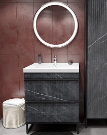 Mixline Мебель для ванной Окленд 70 графит мрамор – фотография-1